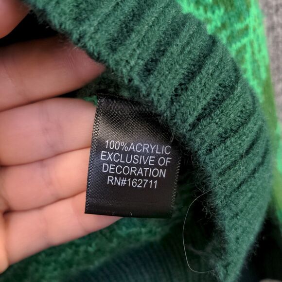 Blizzard Bay Men's Knit Ugly Sweater Large Long Sleeve Green Crew Neck Acrylic - Picture 9 of 12